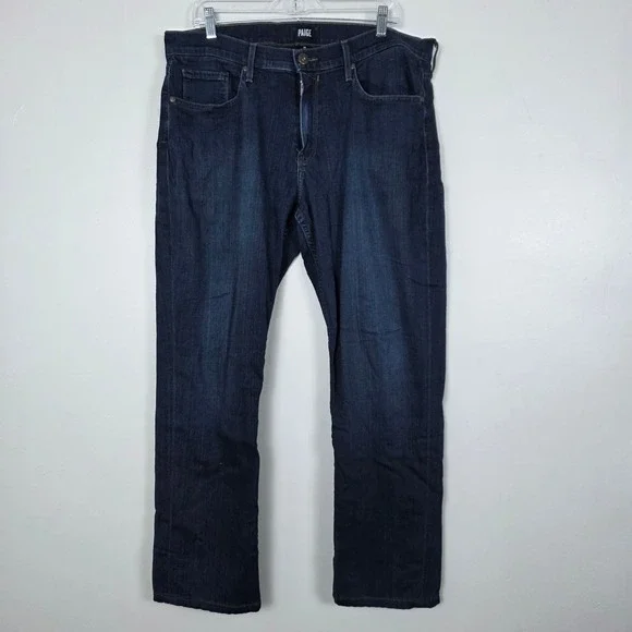 Paige Federal Men's Jeans Size 36 Dark Wash Denim Made in USA - Picture 1 of 9